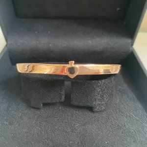 Kate Spade New York Women's Heritage Spade Thin Rose Gold Spade Button Bangle